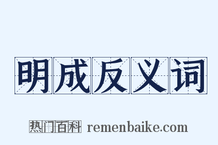 明成反义词是什么意思的图片